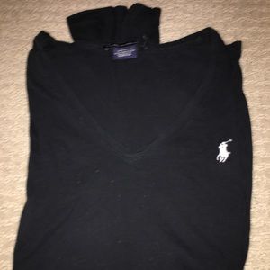 Black long sleeve polo T-shirt